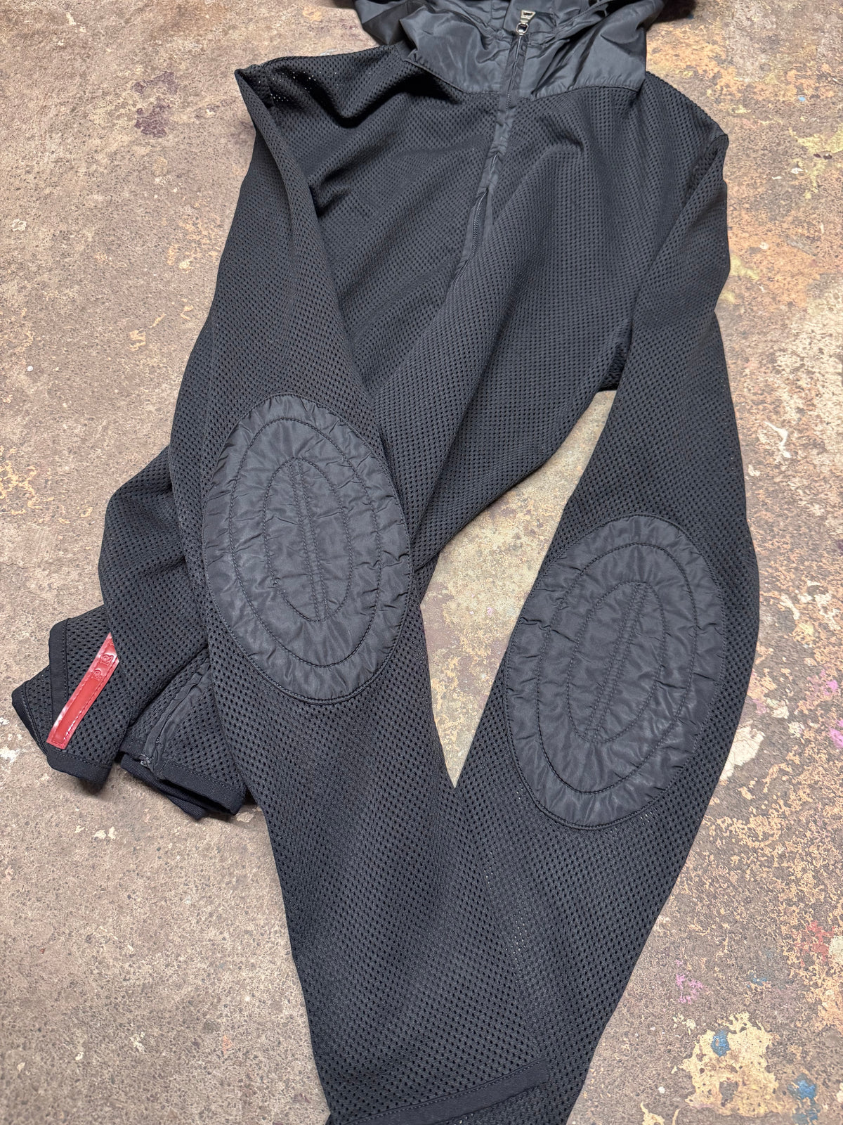 SS00 Prada Sport Black Hooded Mesh Jacket