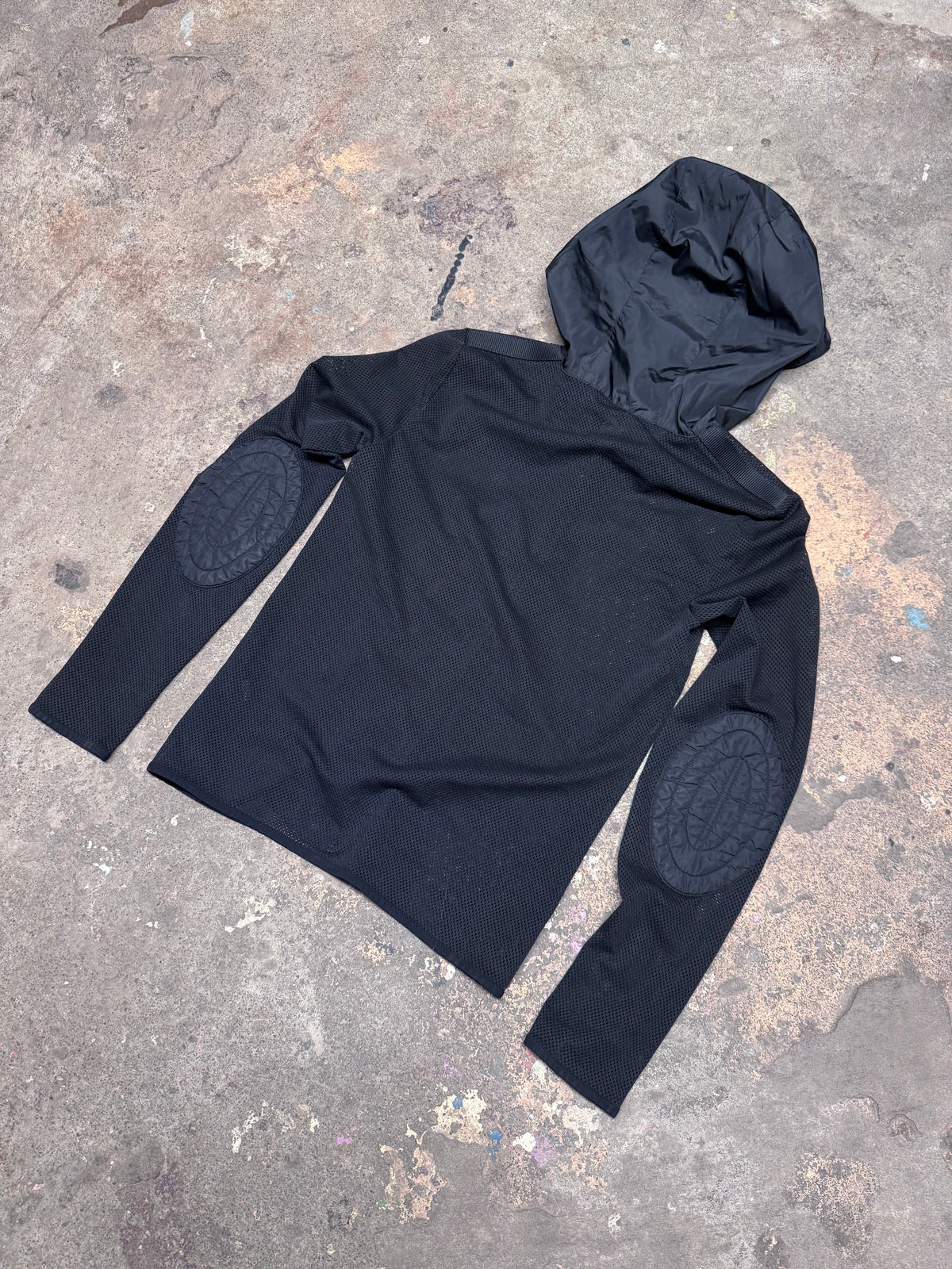 SS00 Prada Sport Black Hooded Mesh Jacket