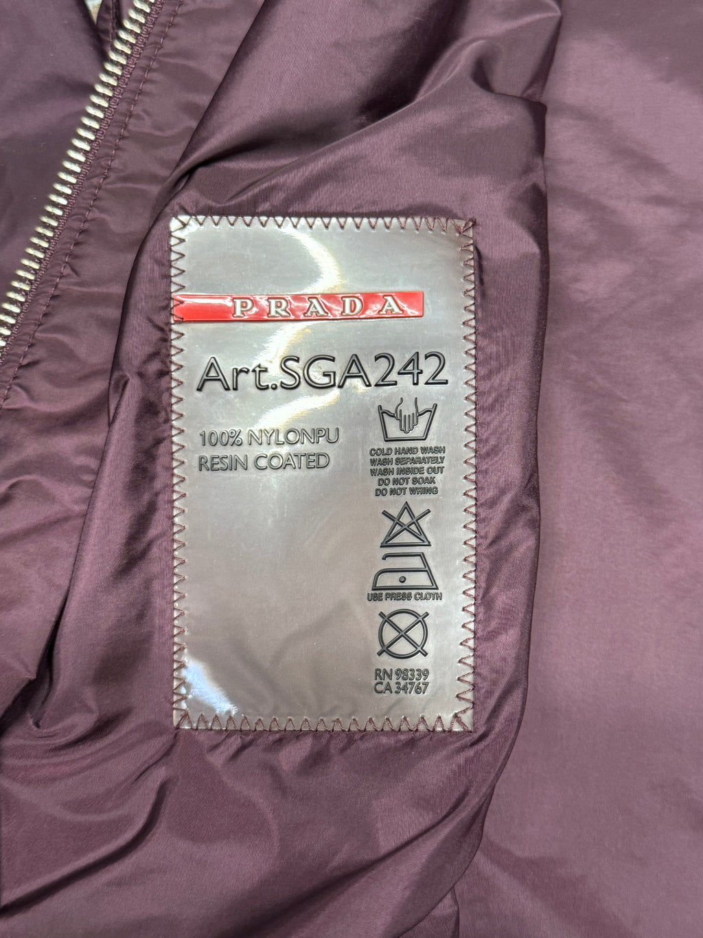 Prada Sport Burgundy Windbreaker