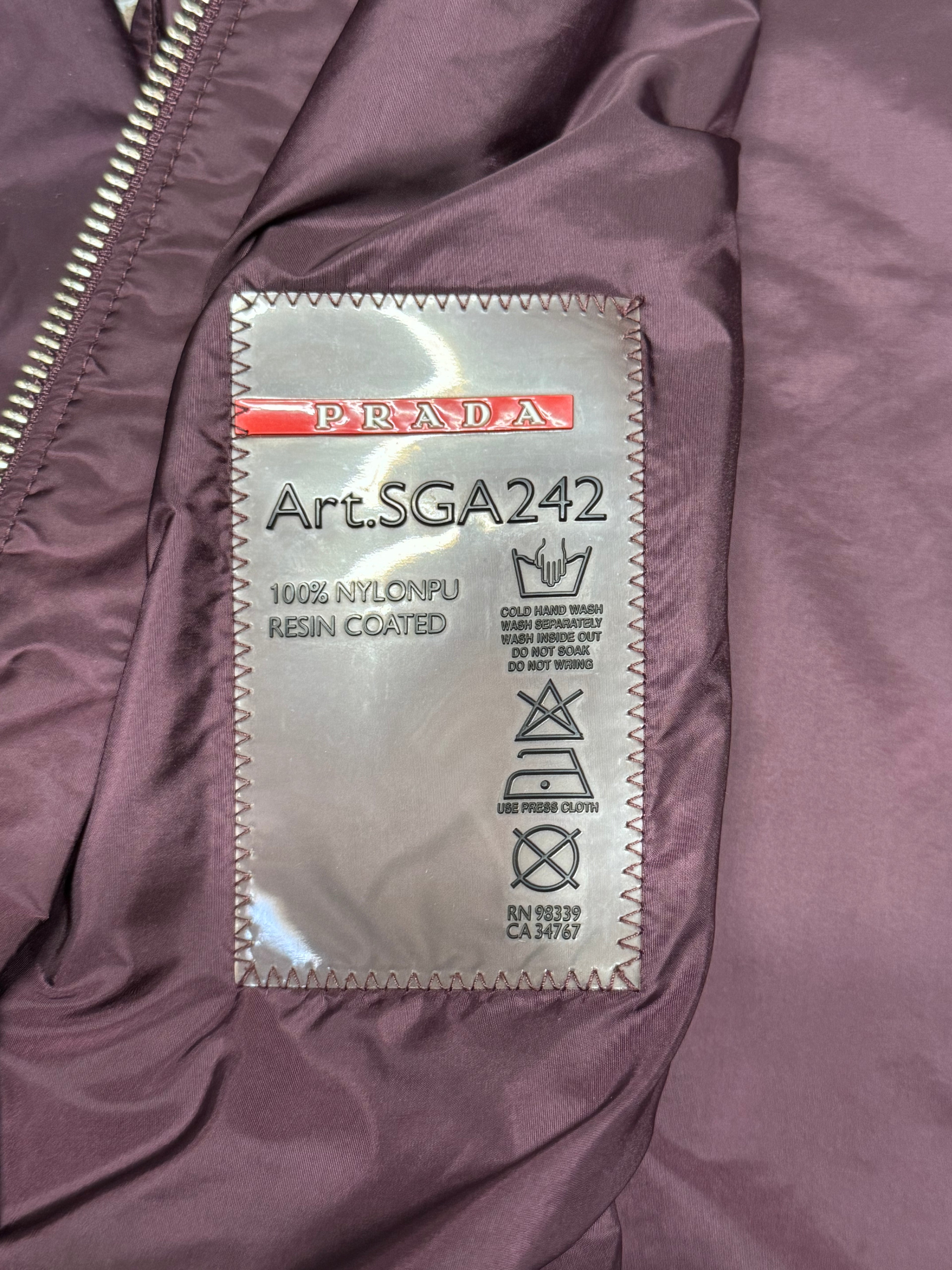 Prada Sport Burgundy Windbreaker